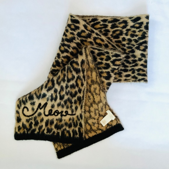 Kate Spade Wool/Mohair “Meow” Leopard Scarf - Picture 5 of 6